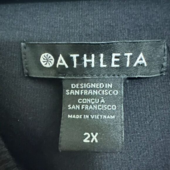 Athleta Santorini Cinch Dress Women's 2X Black Stretch Lined Sleeveless - Picture 3 of 8